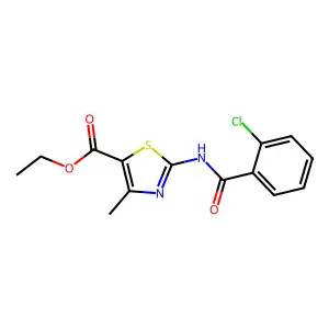 Ethyl 2-(2-chlorobenzamido)-4-methyl-1,3-thiazole-5-carboxylate structure