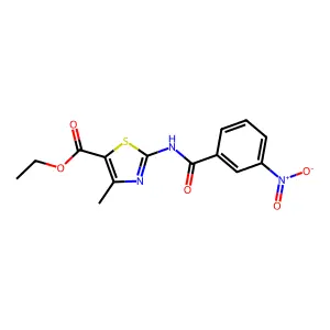 Ethyl 4-methyl-2-[(3-nitrobenzoyl)amino]-1,3-thiazole-5-carboxylate structure
