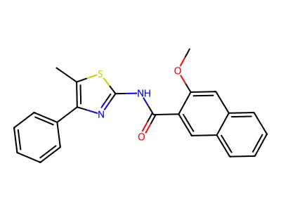 3-methoxy-N-(5-methyl-4-phenyl-1,3-thiazol-2-yl)naphthalene-2-carboxamide structure