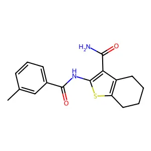 2-(3-Methylbenzamido)-4,5,6,7-tetrahydrobenzo[b]thiophene-3-carboxamide structure