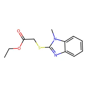 ethyl 2-((1-methyl-1H-benzo[d]imidazol-2-yl)thio)acetate structure
