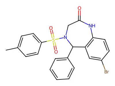 7-bromo-5-phenyl-4-tosyl-4,5-dihydro-1H-benzo[e][1,4]diazepin-2(3H)-one structure