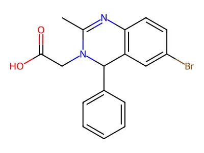 2-(6-Bromo-2-methyl-4-phenylquinazolin-3(4H)-yl)acetic acid structure