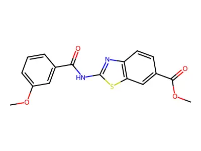 Methyl 2-(3-methoxybenzamido)benzo[d]thiazole-6-carboxylate structure