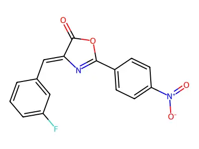 (4Z)-4-[(3-fluorophenyl)methylidene]-2-(4-nitrophenyl)-1,3-oxazol-5-one structure