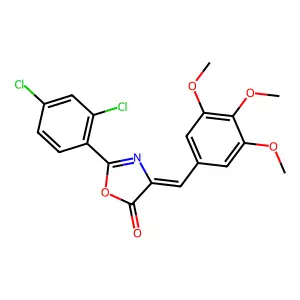 (4E)-2-(2,4-dichlorophenyl)-4-[(3,4,5-trimethoxyphenyl)methylidene]-1,3-oxazol-5-one structure