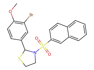 2-(3-Bromo-4-methoxyphenyl)-3-(naphthalen-2-ylsulfonyl)thiazolidine structure