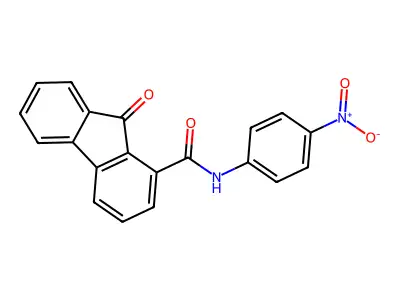 N-(4-nitrophenyl)-9-oxofluorene-1-carboxamide structure