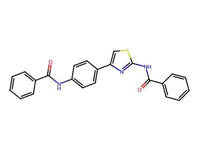 N-(4-(4-benzamidophenyl)thiazol-2-yl)benzamide structure