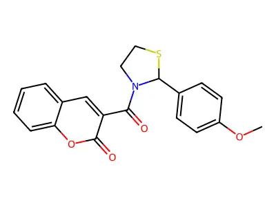 3-{[2-(4-methoxyphenyl)-1,3-thiazolidin-3-yl]carbonyl}-2H-chromen-2-one structure