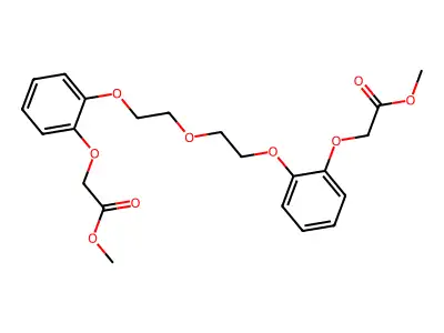Acetic acid, 2,2'-[oxybis(2,1-ethanediyloxy-2,1-phenyleneoxy)]bis-, dimethyl ester structure