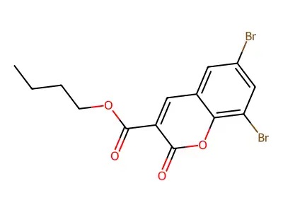 butyl 6,8-dibromo-2-oxo-2H-chromene-3-carboxylate structure