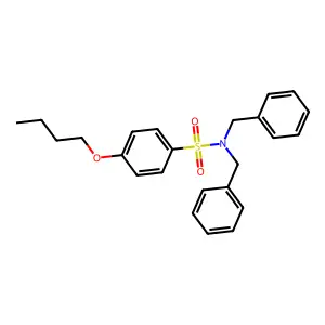 N,N-dibenzyl-4-butoxybenzenesulfonamide structure