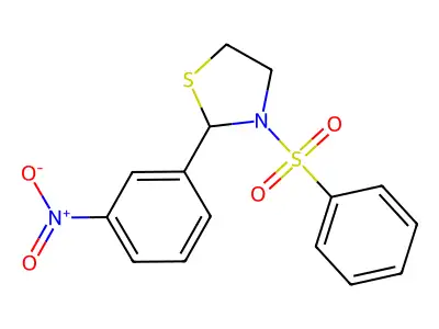 3-(Benzenesulfonyl)-2-(3-nitrophenyl)-1,3-thiazolidine structure