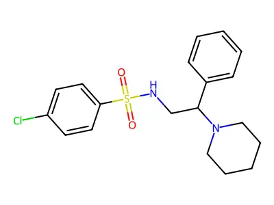 4-chloro-N-[2-phenyl-2-(piperidin-1-yl)ethyl]benzene-1-sulfonamide structure