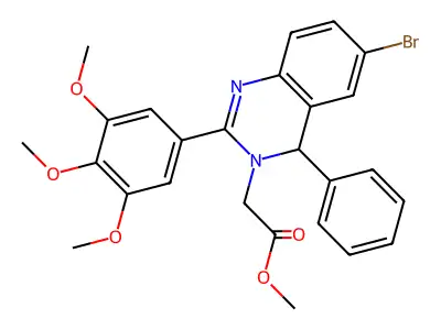 methyl [6-bromo-4-phenyl-2-(3,4,5-trimethoxyphenyl)quinazolin-3(4H)-yl]acetate structure