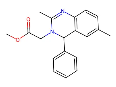 Methyl 2-(2,6-dimethyl-4-phenyl-3,4-dihydroquinazolin-3-yl)acetate structure