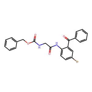 [(2-Benzoyl-4-bromo-phenylcarbamoyl)-methyl]-carbamic acid benzyl ester structure