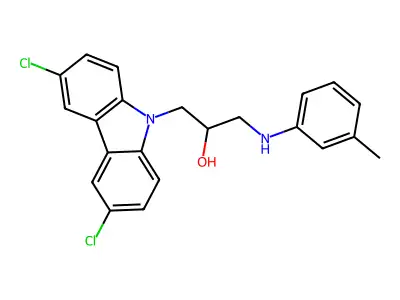 1-(3,6-dichloro-9H-carbazol-9-yl)-3-[(3-methylphenyl)amino]propan-2-ol structure