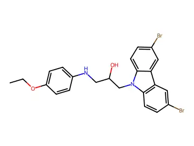 1-(3,6-Dibromo-carbazol-9-yl)-3-(4-ethoxy-phenylamino)-propan-2-ol structure