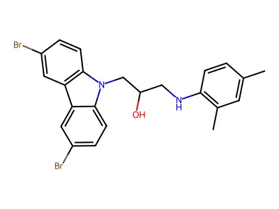 1-(3,6-Dibromo-carbazol-9-yl)-3-(2,4-dimethyl-phenylamino)-propan-2-ol structure