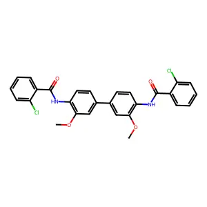 2-chloro-N-[4-[4-[(2-chlorobenzoyl)amino]-3-methoxyphenyl]-2-methoxyphenyl]benzamide structure