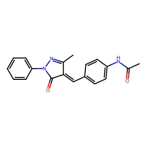 N-[4-[(1,5-Dihydro-3-methyl-5-oxo-1-phenyl-4H-pyrazol-4-ylidene)methyl]phenyl]acetamide structure
