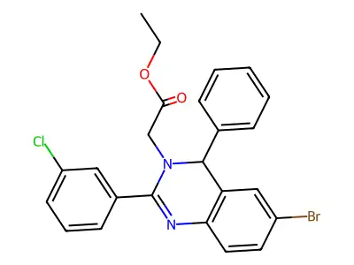 ethyl 2-[6-bromo-2-(3-chlorophenyl)-4-phenyl-4H-quinazolin-3-yl]acetate structure