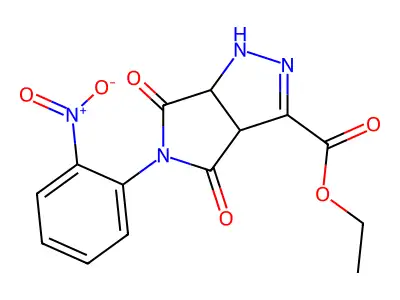ethyl 5-(2-nitrophenyl)-4,6-dioxo-3a,6a-dihydro-1H-pyrrolo[3,4-c]pyrazole-3-carboxylate structure