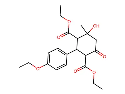 Diethyl 2-(4-ethoxyphenyl)-4-hydroxy-4-methyl-6-oxocyclohexane-1,3-dicarboxylate structure