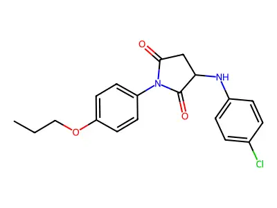 3-[(4-Chlorophenyl)amino]-1-(4-propoxyphenyl)pyrrolidine-2,5-dione structure
