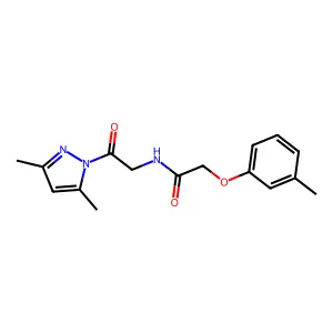 N-[2-(3,5-dimethylpyrazol-1-yl)-2-oxoethyl]-2-(3-methylphenoxy)acetamide structure