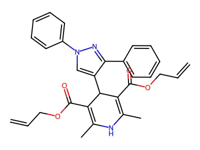 diallyl 4-(1,3-diphenyl-1H-pyrazol-4-yl)-2,6-dimethyl-1,4-dihydro-3,5-pyridinedicarboxylate structure