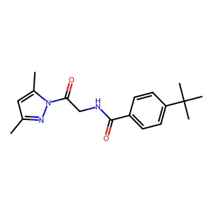 4-tert-butyl-N-[2-(3,5-dimethylpyrazol-1-yl)-2-oxoethyl]benzamide structure