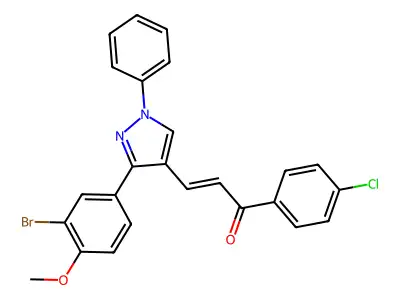3-[3-(3-Bromo-4-methoxyphenyl)-1-phenyl-1H-pyrazol-4-yl]-1-(4-chlorophenyl)-2-propen-1-one structure