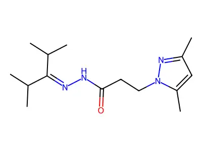 N'-(2,4-dimethylpentan-3-ylidene)-3-(3,5-dimethyl-1H-pyrazol-1-yl)propanehydrazide structure