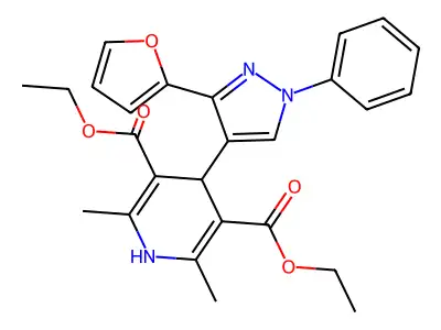 diethyl 4-[3-(2-furyl)-1-phenyl-1H-pyrazol-4-yl]-2,6-dimethyl-1,4-dihydro-3,5-pyridinedicarboxylate structure