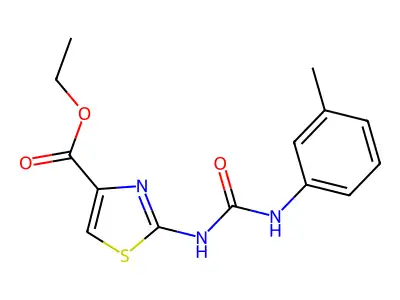 Ethyl 2-(3-(m-tolyl)ureido)thiazole-4-carboxylate structure