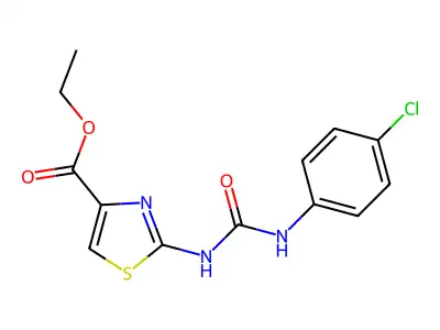 Ethyl 2-(3-(4-chlorophenyl)ureido)thiazole-4-carboxylate structure