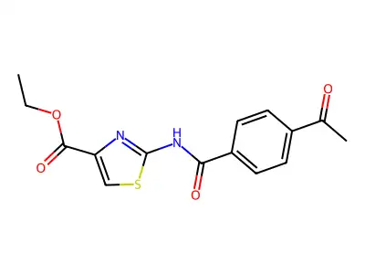 Ethyl 2-(4-acetylbenzamido)thiazole-4-carboxylate structure