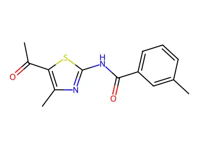 N-(5-acetyl-4-methyl-1,3-thiazol-2-yl)-3-methylbenzamide structure