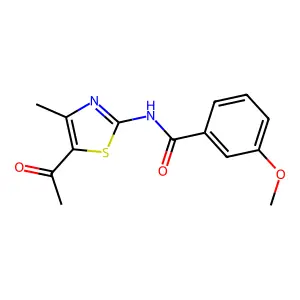 N-(5-acetyl-4-methyl-1,3-thiazol-2-yl)-3-methoxybenzamide structure