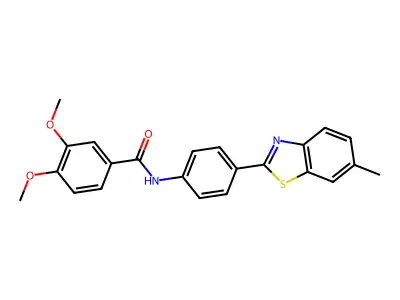 3,4-dimethoxy-N-[4-(6-methyl-1,3-benzothiazol-2-yl)phenyl]benzamide structure