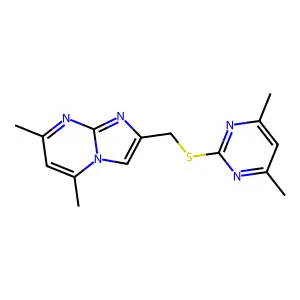 2-(4,6-Dimethyl-pyrimidin-2-ylsulfanylmethyl)-5,7-dimethyl-imidazo[1,2-a]pyrimidine structure