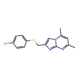 2-(4-Chloro-phenylsulfanylmethyl)-5,7-dimethyl-imidazo[1,2-a]pyrimidine structure