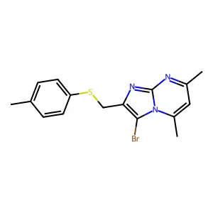 3-Bromo-5,7-dimethyl-2-((p-tolylthio)methyl)imidazo[1,2-a]pyrimidine structure