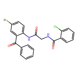 N-[2-(2-benzoyl-4-bromoanilino)-2-oxoethyl]-2-chlorobenzamide structure