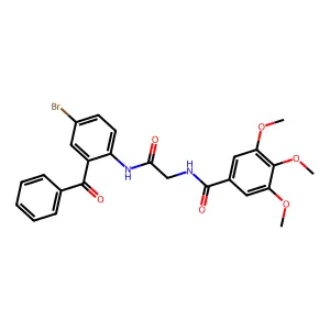 N-[2-(2-benzoyl-4-bromoanilino)-2-oxoethyl]-3,4,5-trimethoxybenzamide structure