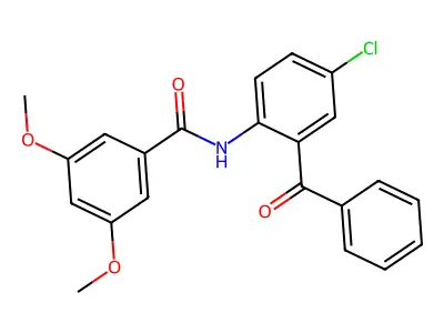 N-(2-benzoyl-4-chlorophenyl)-3,5-dimethoxybenzamide structure