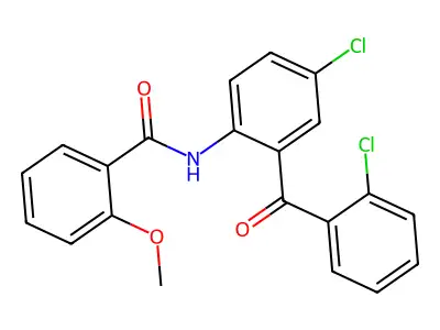 N-[4-chloro-2-(2-chlorobenzoyl)phenyl]-2-methoxybenzamide structure